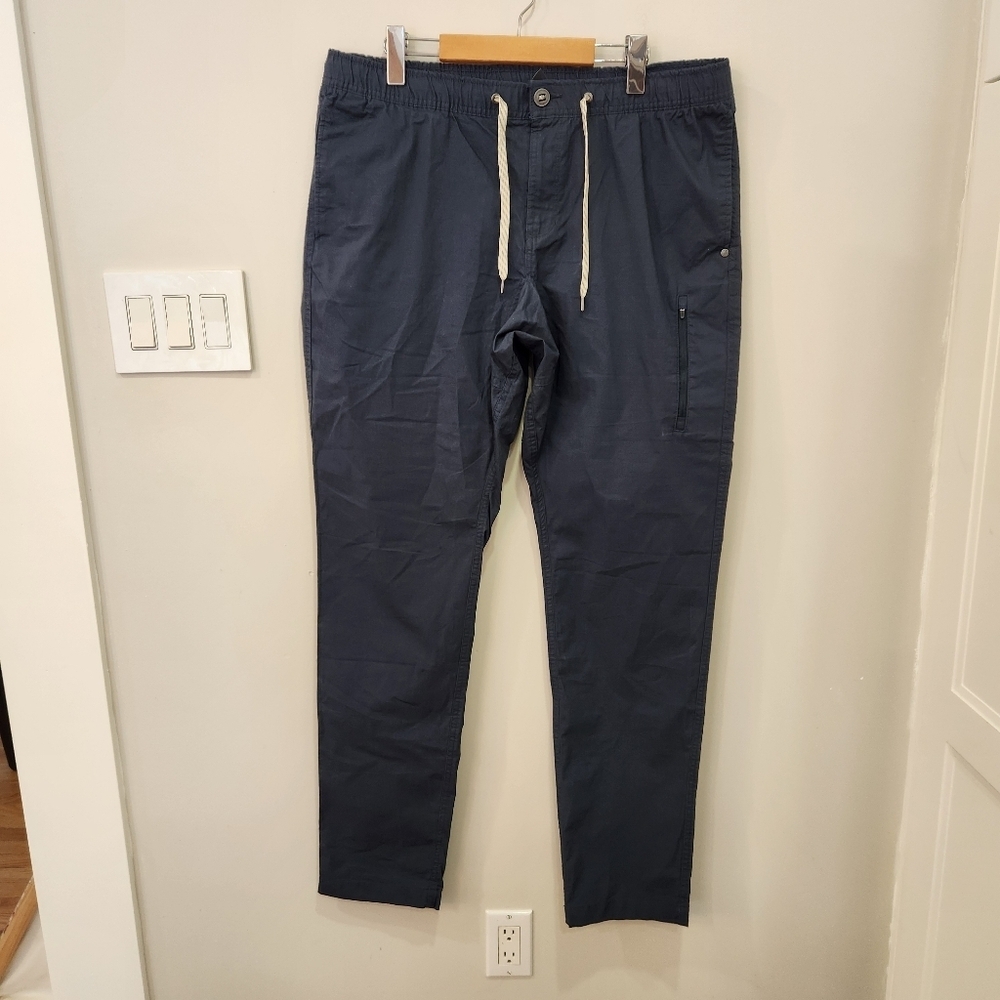Vuori Climber Pants Men’s XXL Blue Ripstop Hiking Outdoor Stretch Drawstring